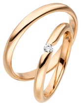 Linden Trauringe / Eheringe Fehraltorf mit Diamant W/si, 0.06 ct. - 1433/1247